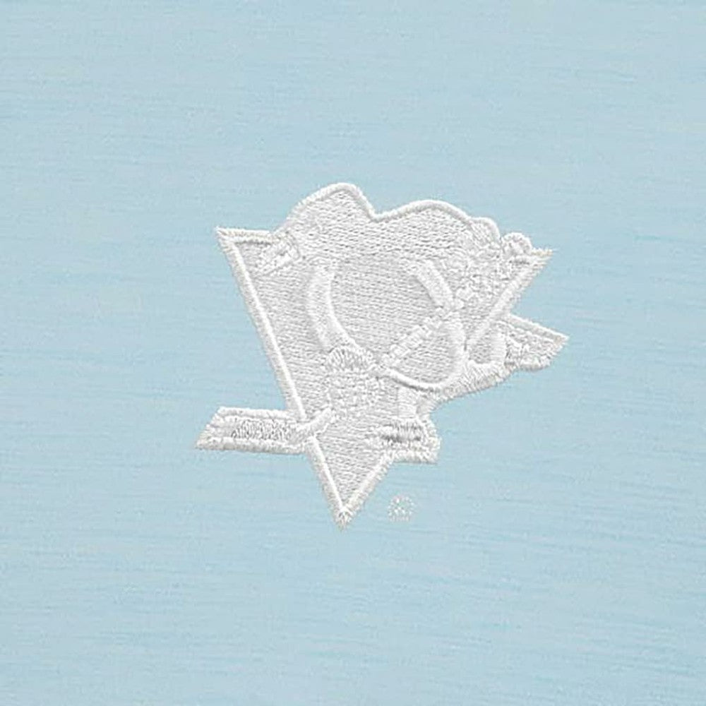 Pittsburgh Penguins Antigua White Logo Bright Quarter-Zip Pullover Powder Blue