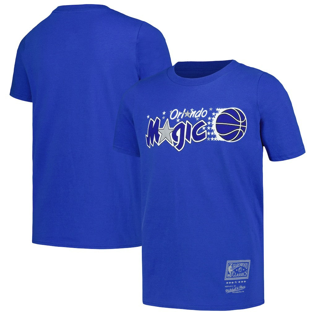 Mitchell & Ness - Orlando Magic Youth Hardwood Classics Retro Logo T-Shirt - Blue