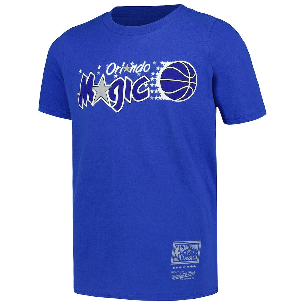 Mitchell & Ness - Orlando Magic Youth Hardwood Classics Retro Logo T-Shirt - Blue