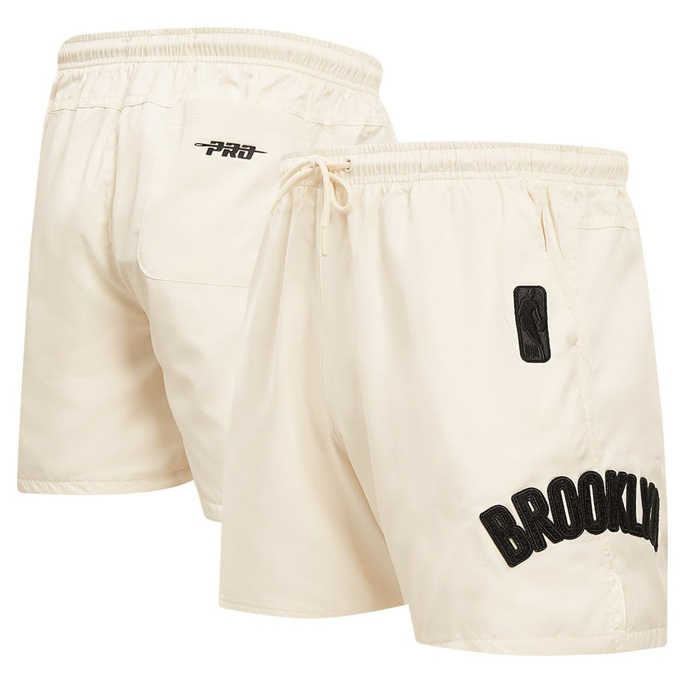NBA - Brooklyn Nets Pro Standard Triple Tonal Woven Shorts - Cream