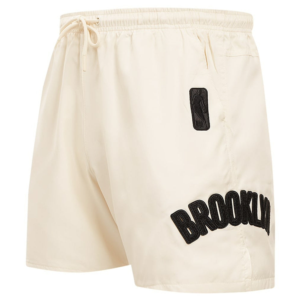 NBA - Brooklyn Nets Pro Standard Triple Tonal Woven Shorts - Cream