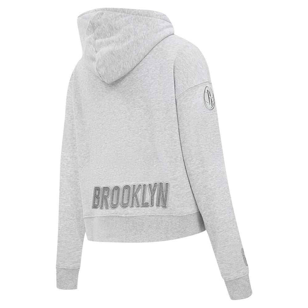 NBA - Brooklyn Nets Pro Standard Women's Triple Tonal Full-Zip Hoodie - Heather Gray