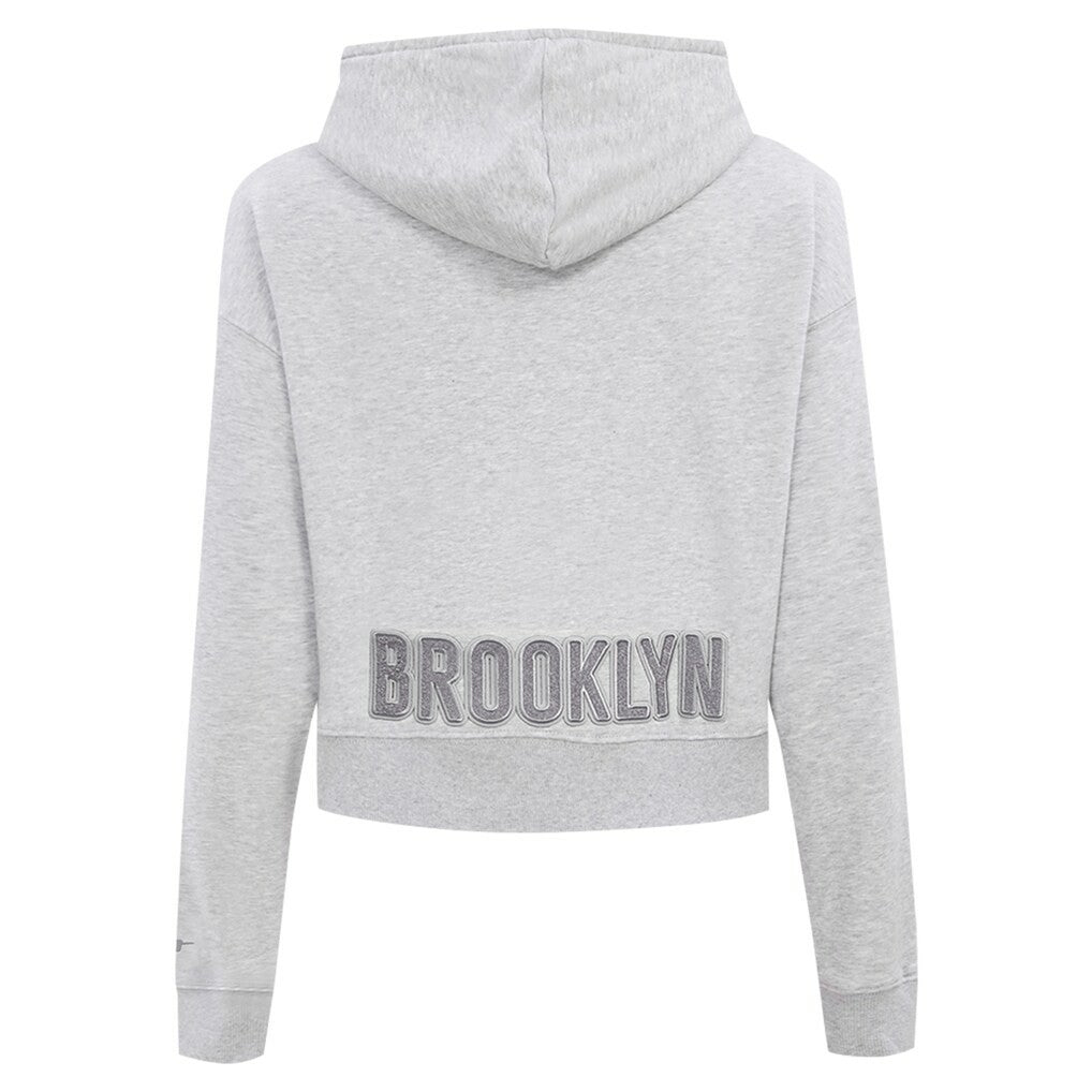 NBA - Brooklyn Nets Pro Standard Women's Triple Tonal Full-Zip Hoodie - Heather Gray