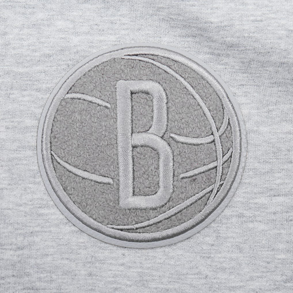 NBA - Brooklyn Nets Pro Standard Women's Triple Tonal Full-Zip Hoodie - Heather Gray