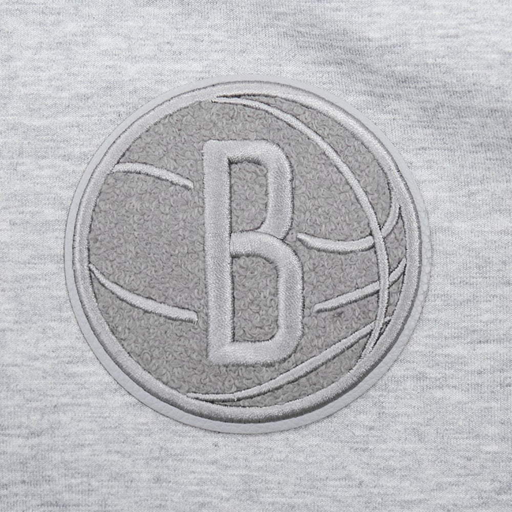 NBA - Brooklyn Nets Pro Standard Women's Triple Tonal Full-Zip Hoodie - Heather Gray