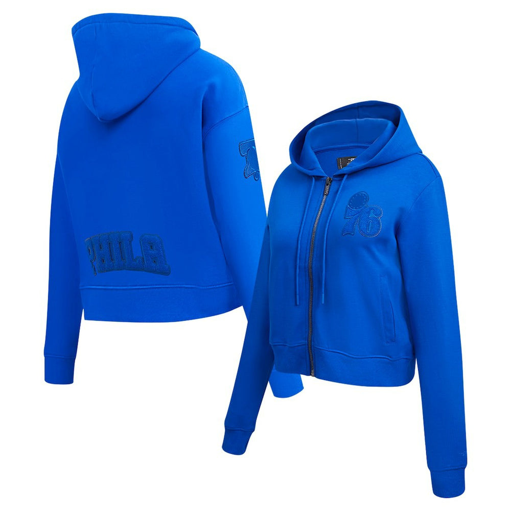 NBA - Philadelphia 76ers Pro Standard Women's Triple Tonal Full-Zip Hoodie - Royal