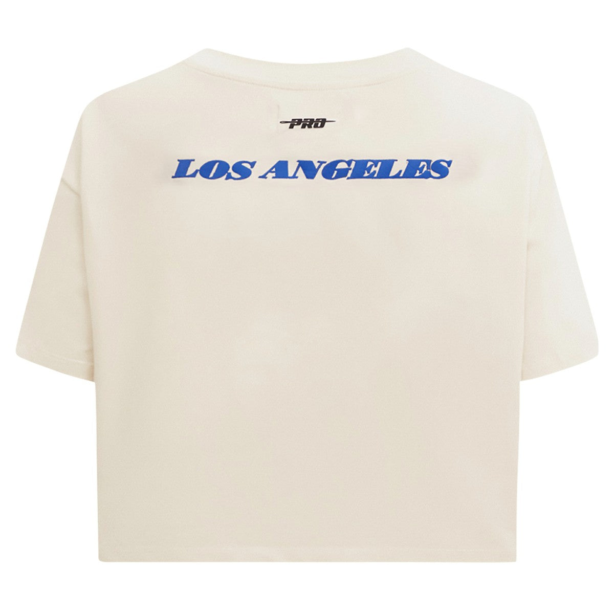 NBA - Los Angeles Lakers Pro Standard Women's Retro Striper SJ Cropped Boxy T-Shirt - Cream
