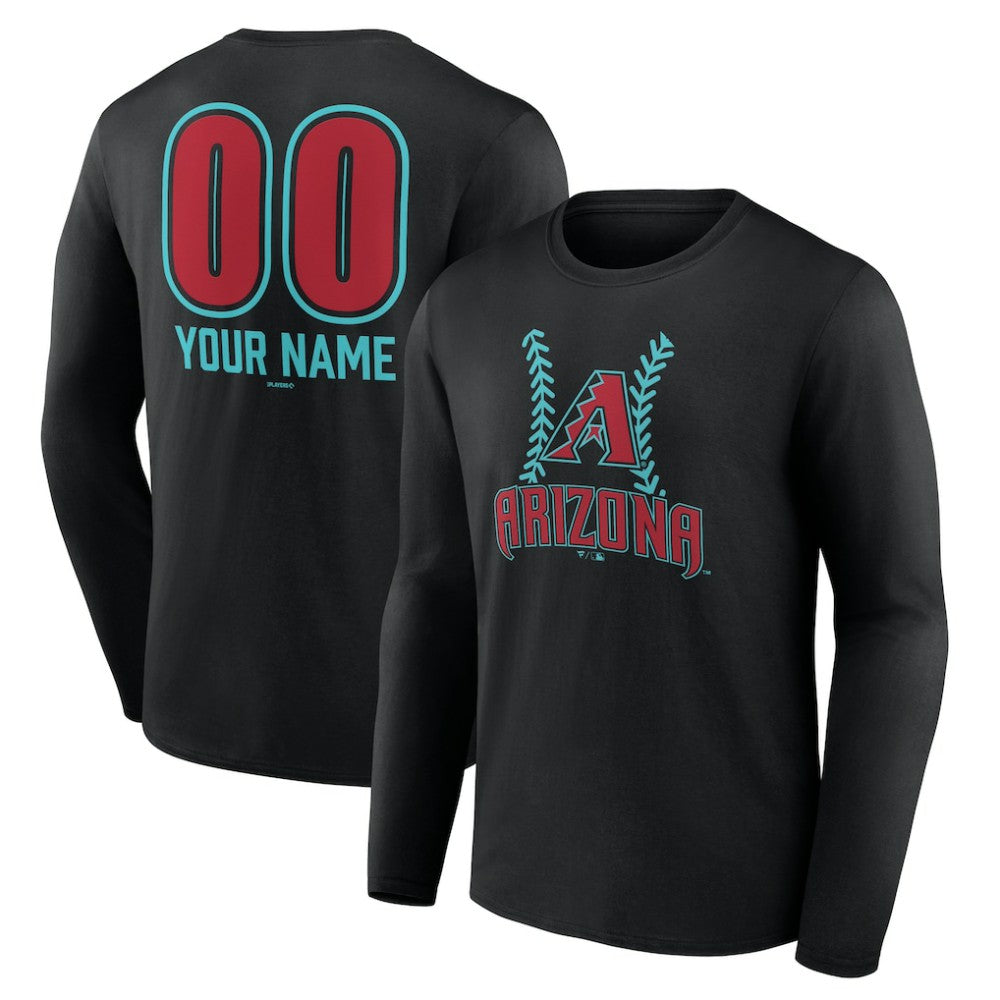 Arizona Diamondbacks Personalized Name & Number Fastball Long Sleeve T-Shirt On Sale