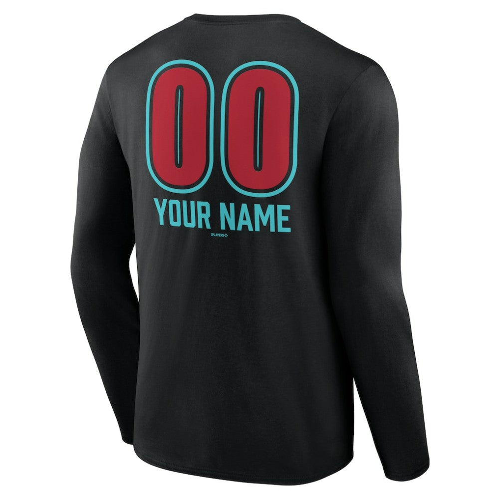 Arizona Diamondbacks Personalized Name & Number Fastball Long Sleeve T-Shirt On Sale