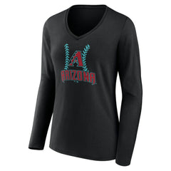 Arizona Diamondbacks Women's Personalized Name & Number Fastball Long Sleeve V-Neck T-Shirt Near Me
