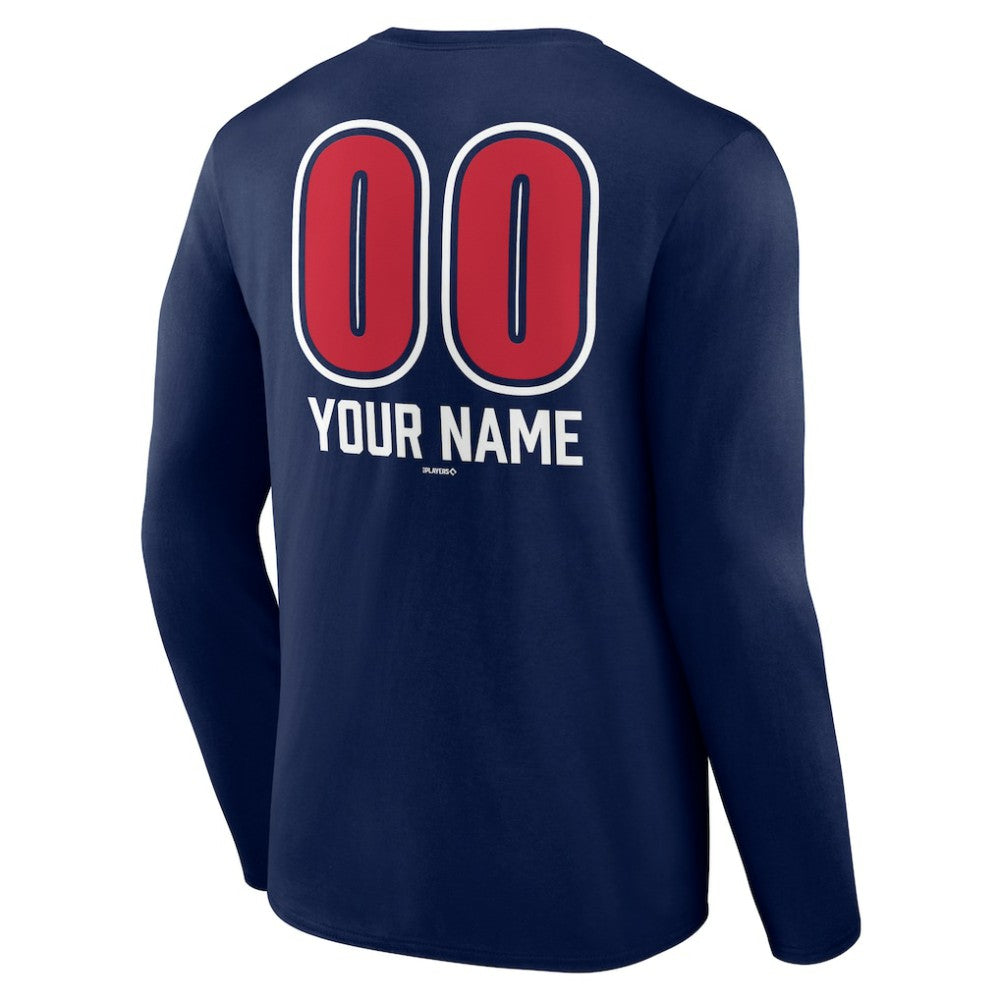 Atlanta Braves Personalized Name & Number Fastball Long Sleeve T-Shirt Sale