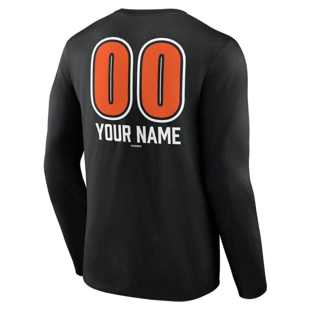 Baltimore Orioles Personalized Name & Number Fastball Long Sleeve T-Shirt for sale