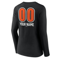 Baltimore Orioles Women's Personalized Name & Number Fastball Long Sleeve V-Neck T-Shirt On Sale