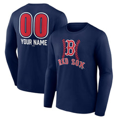 Boston Red Sox Personalized Name & Number Fastball Long Sleeve T-Shirt On Sale
