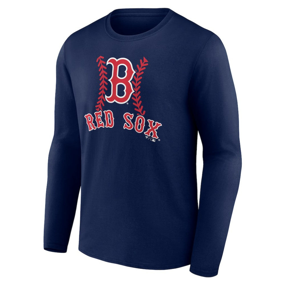 Boston Red Sox Personalized Name & Number Fastball Long Sleeve T-Shirt On Sale