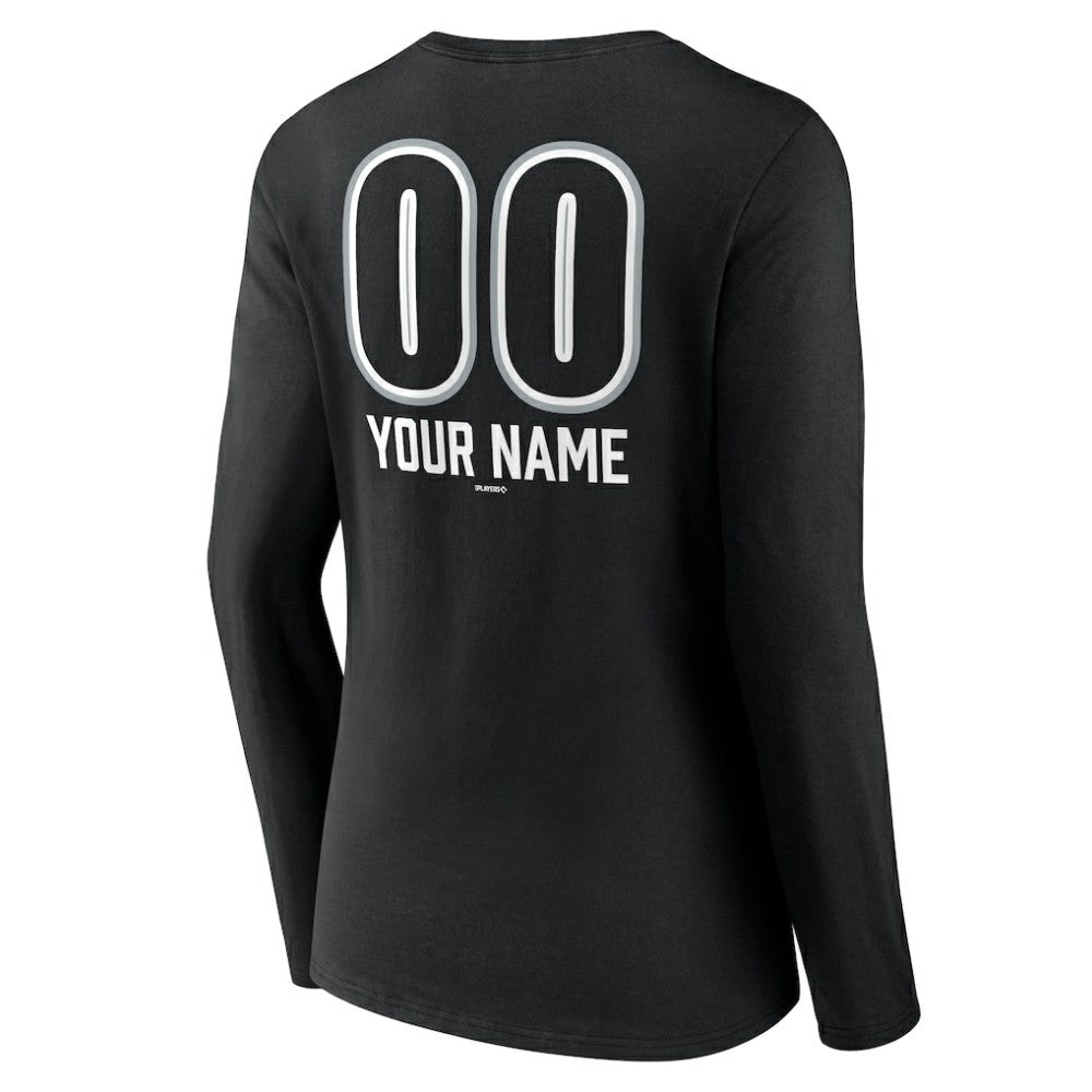 Chicago White Sox Women's Personalized Name & Number Fastball Long Sleeve V-Neck T-Shirt for sale