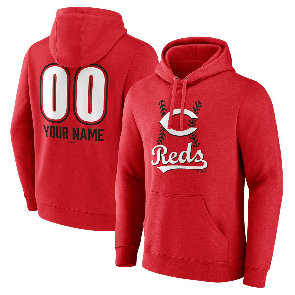 Cincinnati Reds Personalized Name & Number Fastball Pullover Hoodie Lifestyle