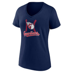 Cleveland Guardians Women's Personalized Name & Number Fastball V-Neck T-Shirt On Sale