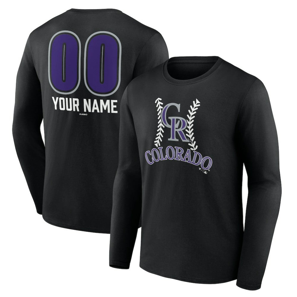Colorado Rockies Personalized Name & Number Fastball Long Sleeve T-Shirt Online