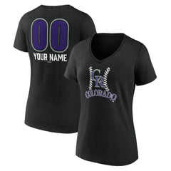 Colorado Rockies Women's Personalized Name & Number Fastball V-Neck T-Shirt for sale