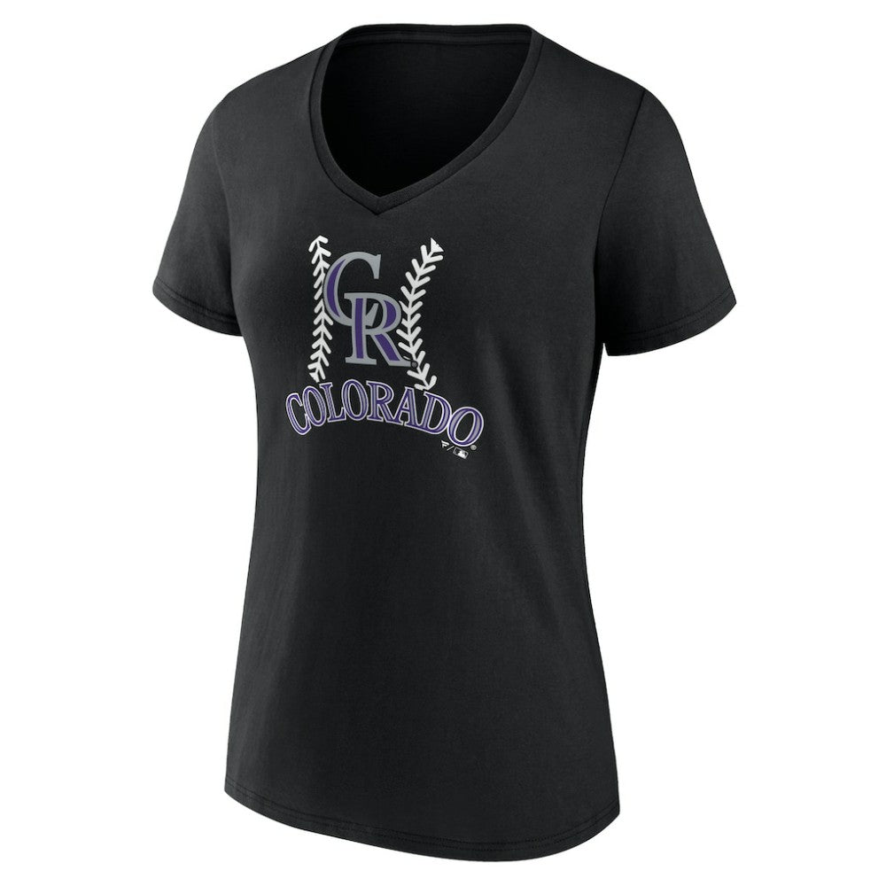 Colorado Rockies Women's Personalized Name & Number Fastball V-Neck T-Shirt for sale