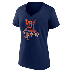 Detroit Tigers Women's Personalized Name & Number Fastball V-Neck T-Shirt Online