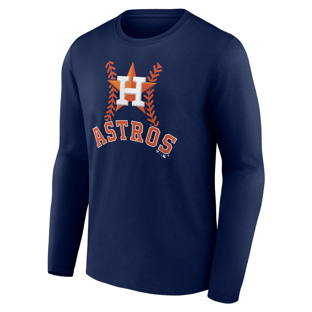 Houston Astros Personalized Name & Number Fastball Long Sleeve T-Shirt On Sale