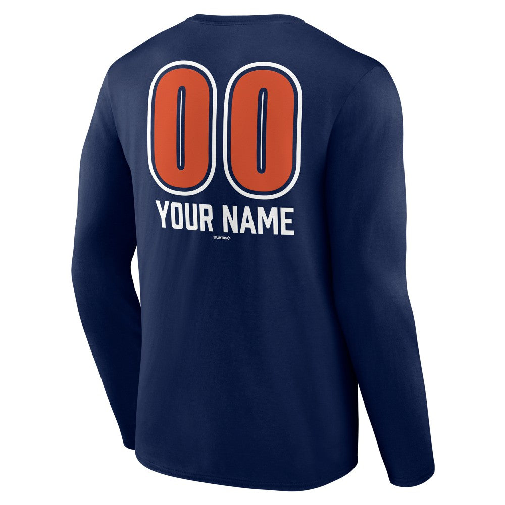 Houston Astros Personalized Name & Number Fastball Long Sleeve T-Shirt On Sale