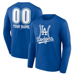 Los Angeles Dodgers Personalized Name & Number Fastball Long Sleeve T-Shirt Lifestyle
