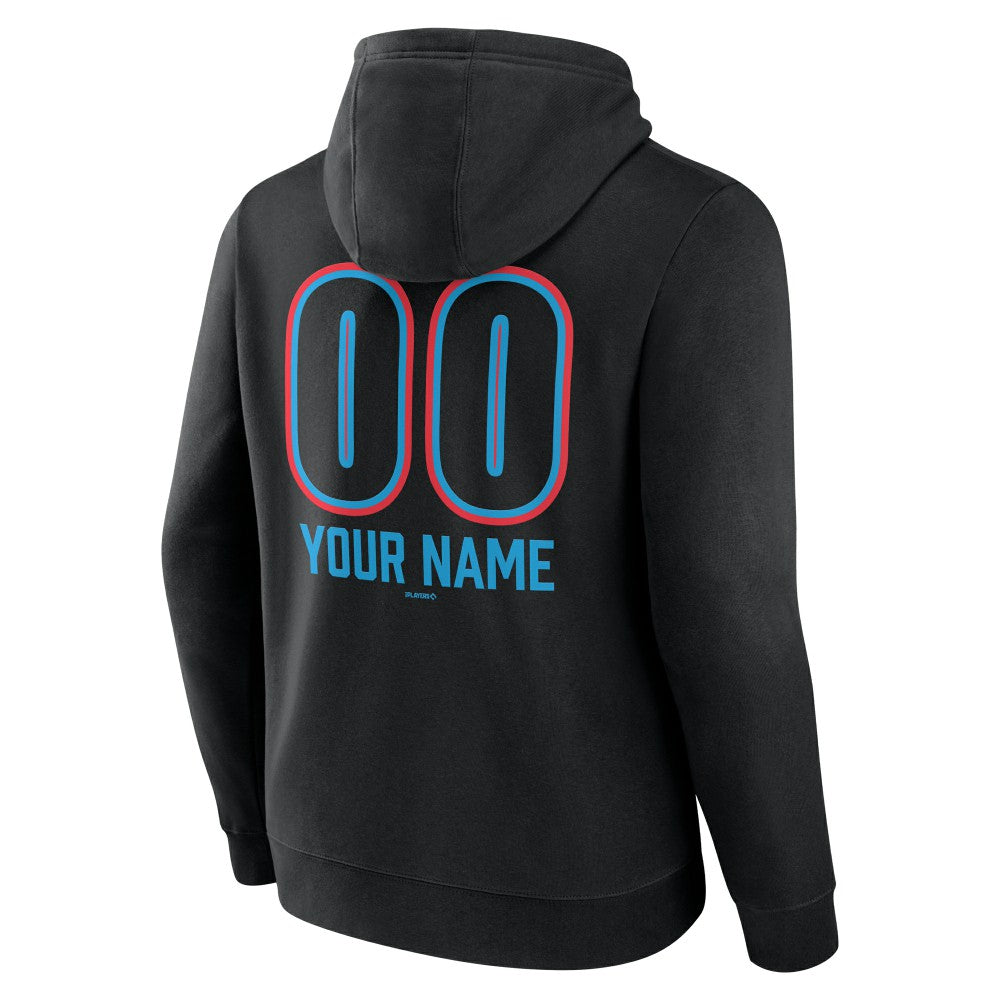 Miami Marlins Personalized Name & Number Fastball Pullover Hoodie Near Me