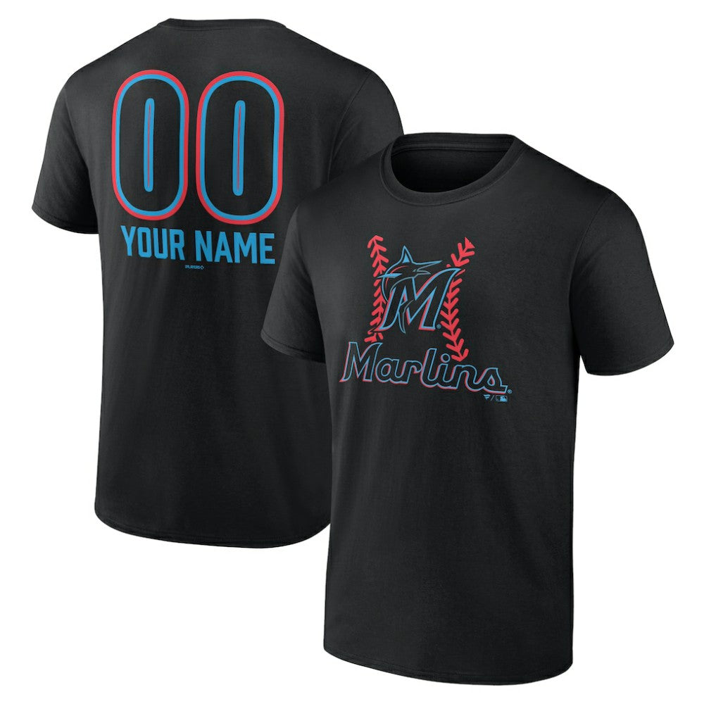 Miami Marlins Personalized Name & Number Fastball T-Shirt On Sale