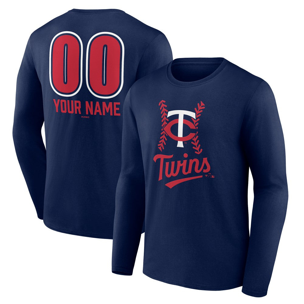 Minnesota Twins Personalized Name & Number Fastball Long Sleeve T-Shirt Sale