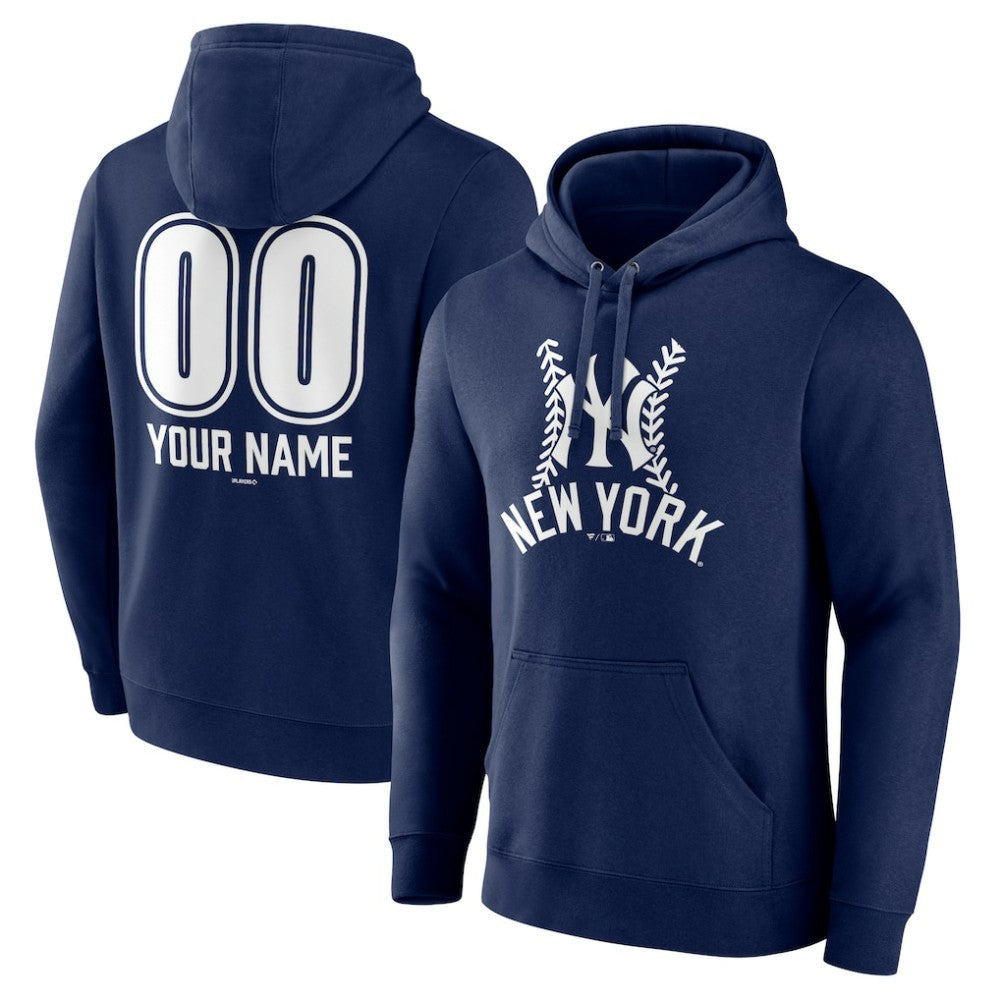 New York Yankees Personalized Name & Number Fastball Pullover Hoodie Clearance