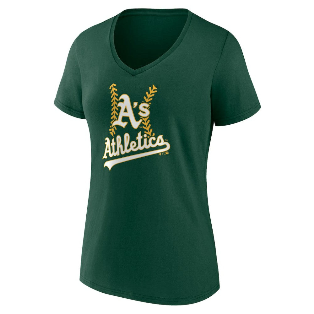 Athletics Women's Personalized Name & Number Fastball V-Neck T-Shirt for sale