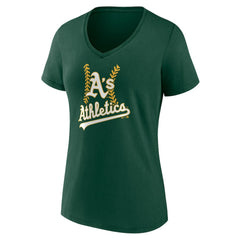 Athletics Women's Personalized Name & Number Fastball V-Neck T-Shirt for sale