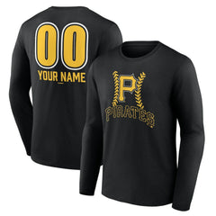 Pittsburgh Pirates Personalized Name & Number Fastball Long Sleeve T-Shirt On Sale