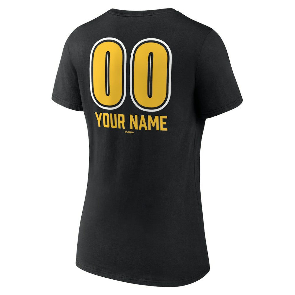 Pittsburgh Pirates Women's Personalized Name & Number Fastball V-Neck T-Shirt Clearance