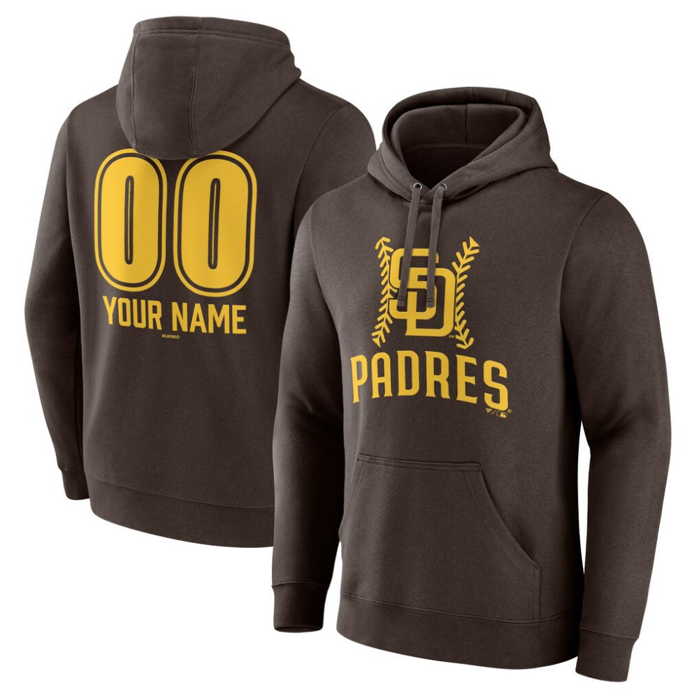 San Diego Padres Personalized Name & Number Fastball Pullover Hoodie Lifestyle
