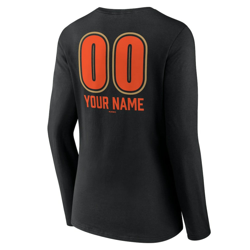 San Francisco Giants Women's Personalized Name & Number Fastball Long Sleeve V-Neck T-Shirt Lifestyle