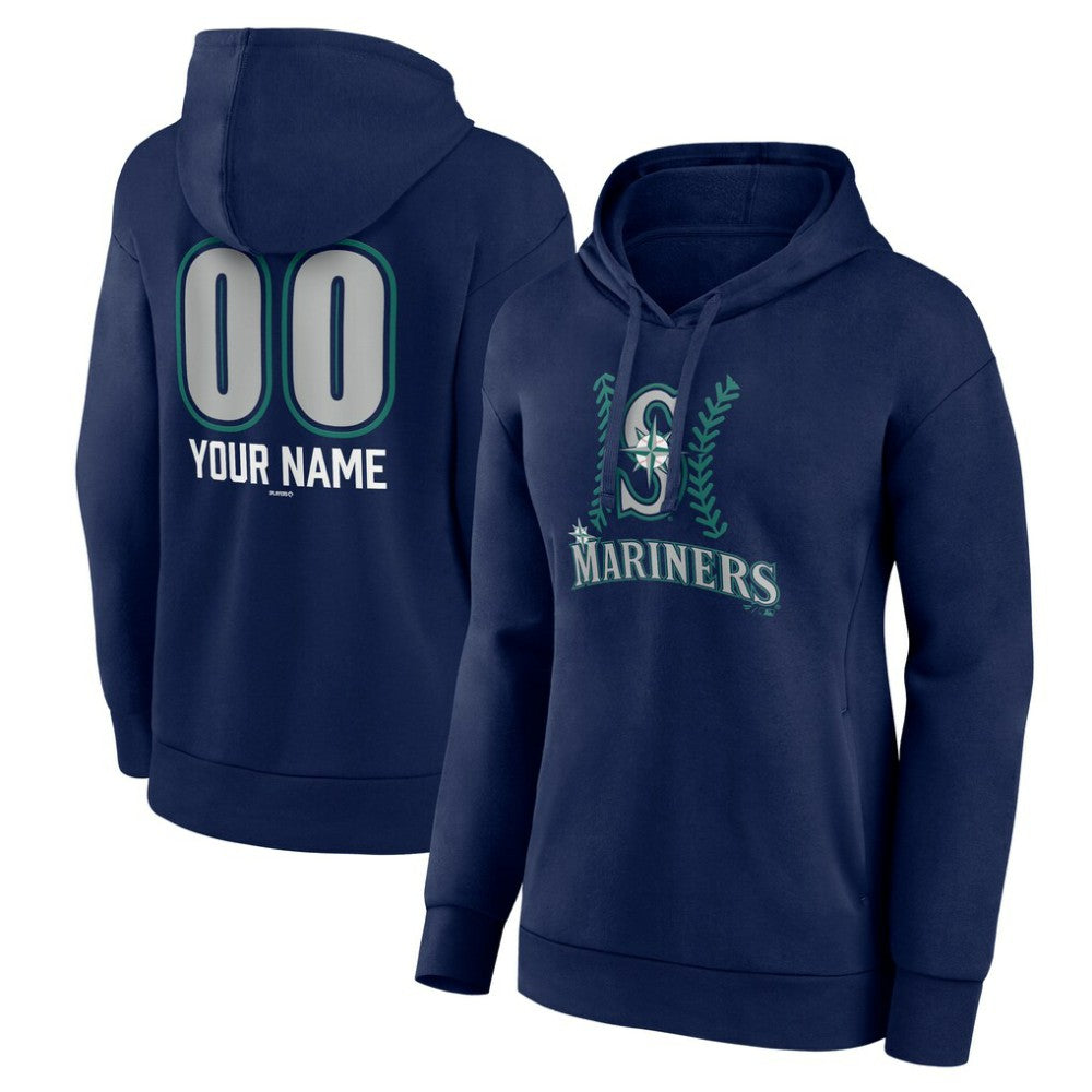 Seattle Mariners Women's Personalized Name & Number Fastball Pullover Hoodie Lifestyle
