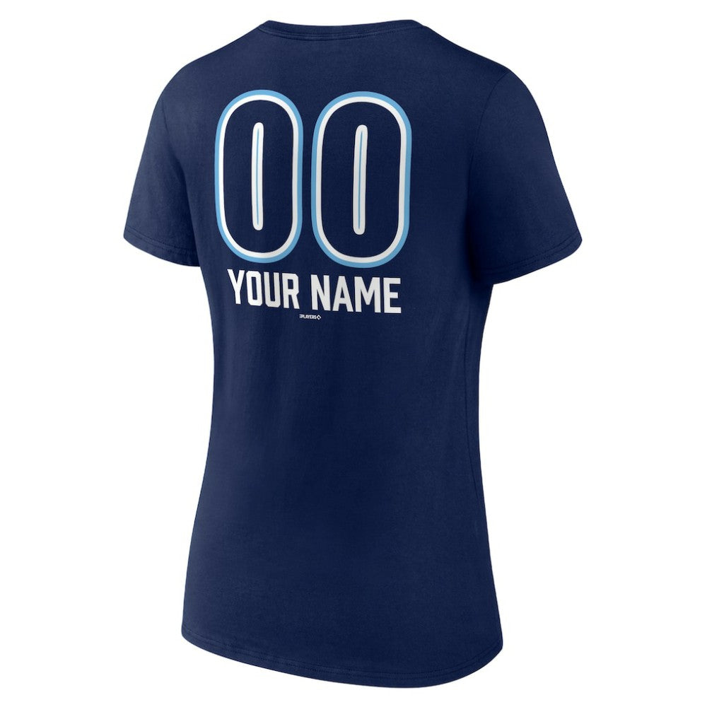 Tampa Bay Rays Women's Personalized Name & Number Fastball V-Neck T-Shirt On Sale