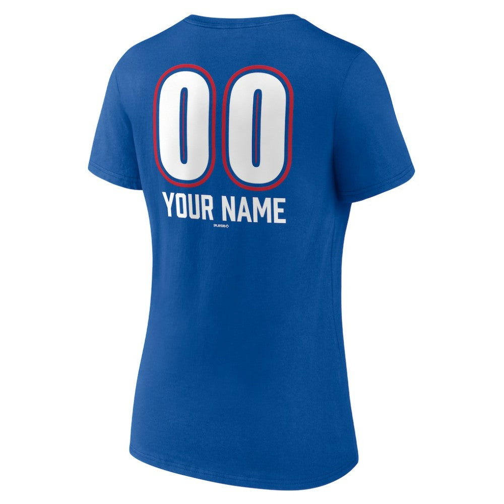 Texas Rangers Women's Personalized Name & Number Fastball V-Neck T-Shirt On Sale