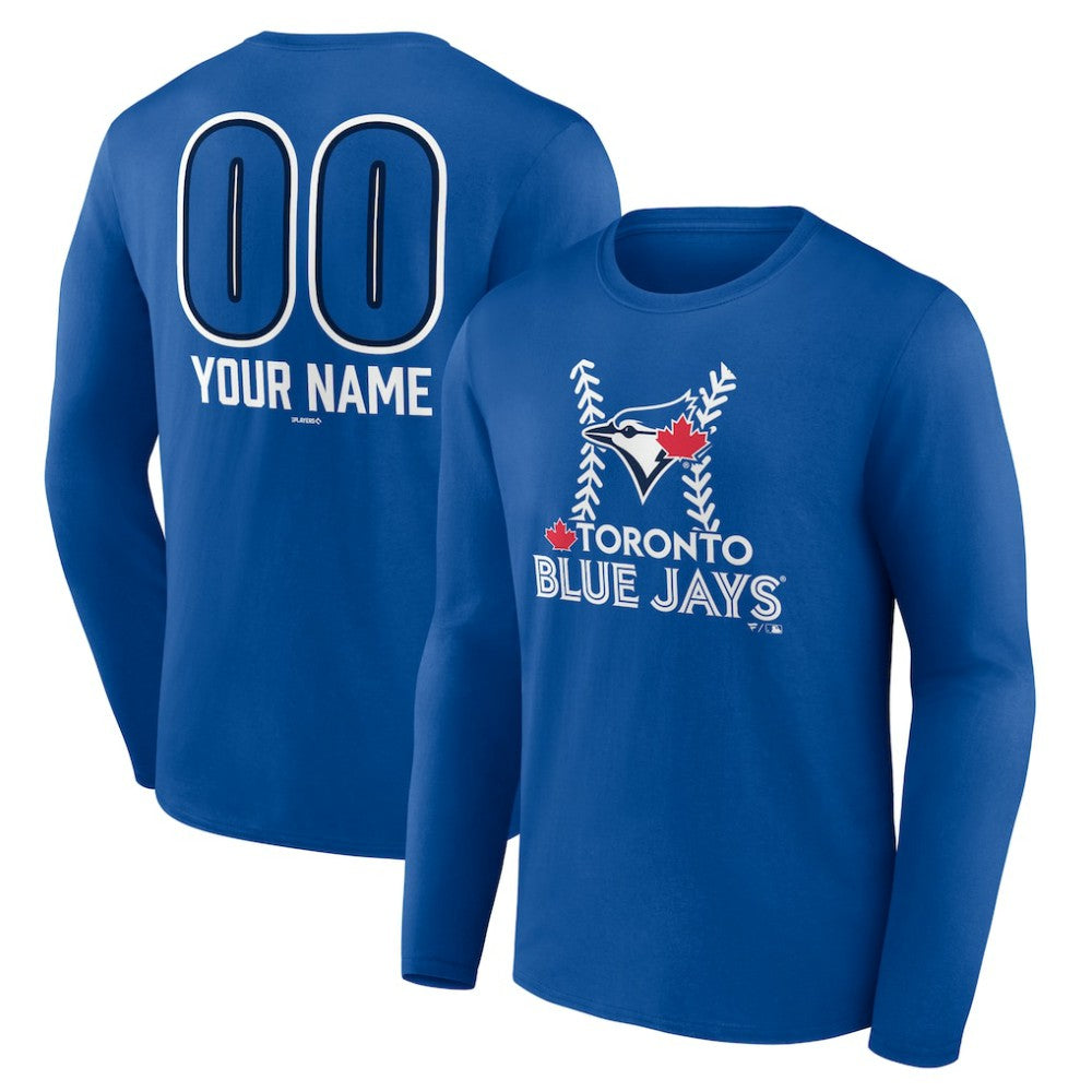 Toronto Blue Jays Personalized Name & Number Fastball Long Sleeve T-Shirt Clearance