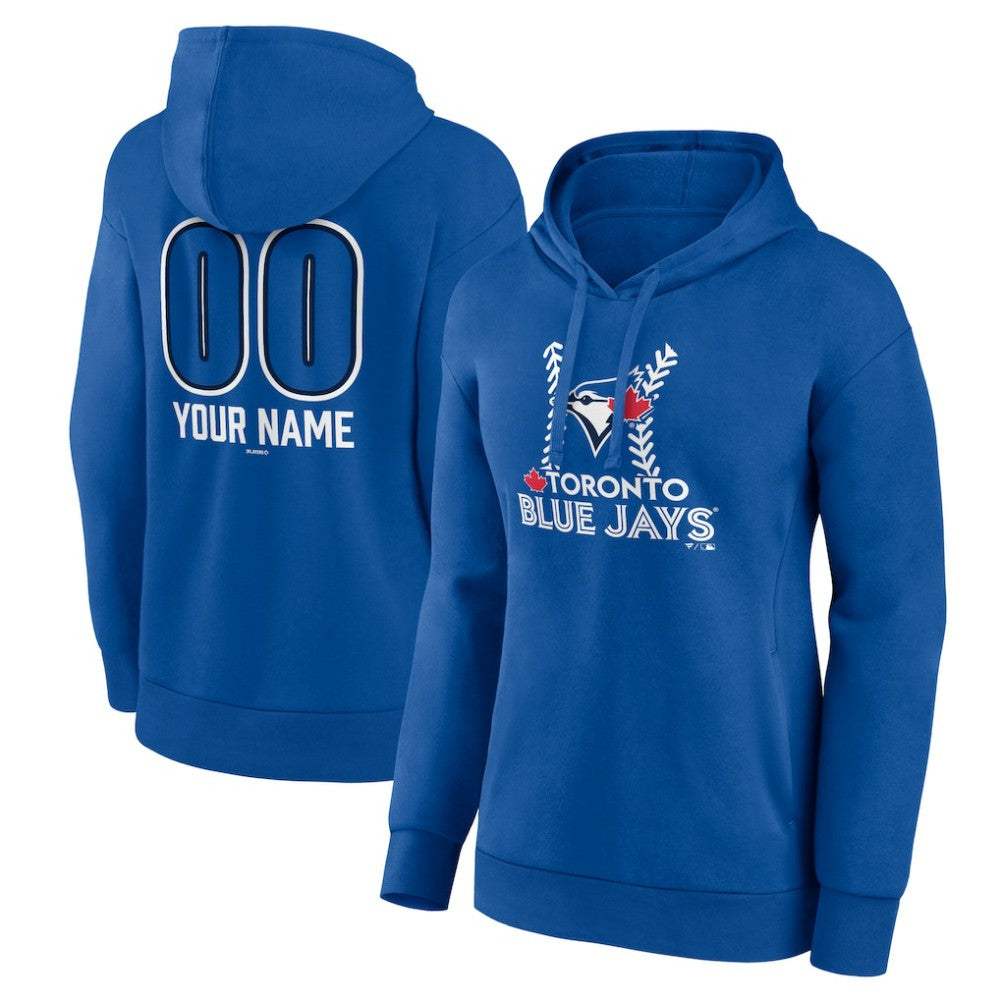Toronto Blue Jays Women's Personalized Name & Number Fastball Pullover Hoodie Clearance