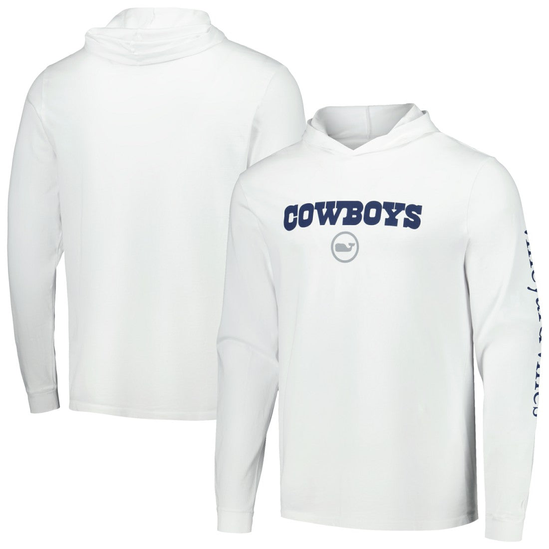 Dallas Cowboys Vineyard Vines Whale Dot Hoodie Long Sleeve T-Shirt White - NFL