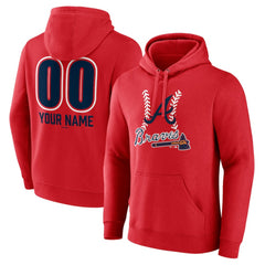 Atlanta Braves Personalized Name & Number Fastball Pullover Hoodie discount