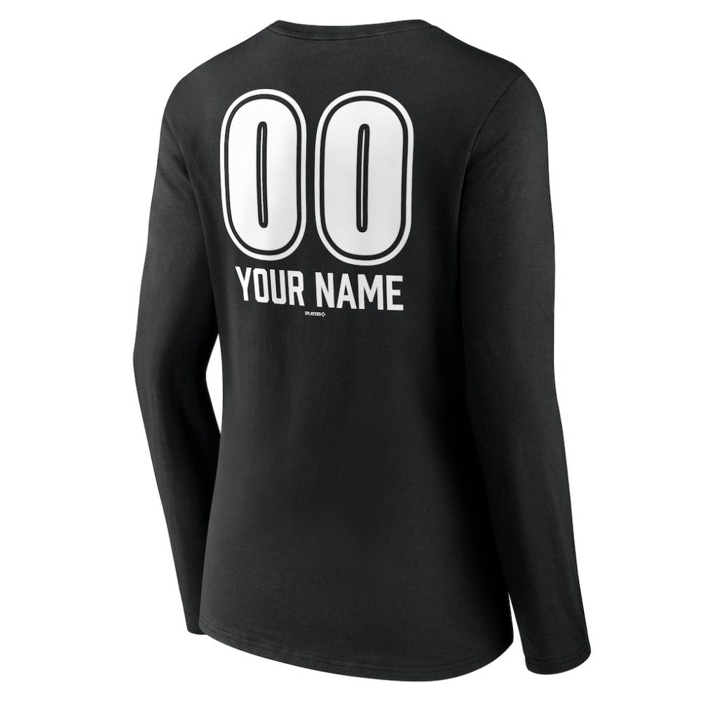 Los Angeles Dodgers Women's Personalized Name & Number Fastball Long Sleeve V-Neck T-Shirt for sale