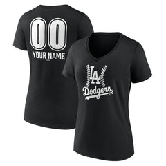 Los Angeles Dodgers Women's Personalized Name & Number Fastball V-Neck T-Shirt Online