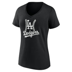 Los Angeles Dodgers Women's Personalized Name & Number Fastball V-Neck T-Shirt Online