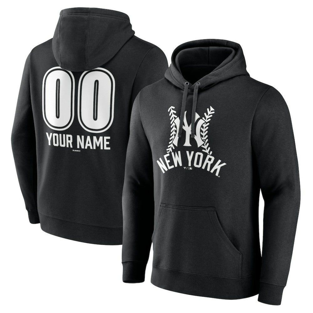 New York Yankees Personalized Name & Number Fastball Pullover Hoodie Clearance
